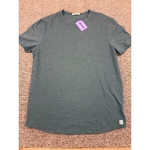 Marine Layer Mens Tailored Crew Saddle Hem Stretch North Atlantic Green NWOT